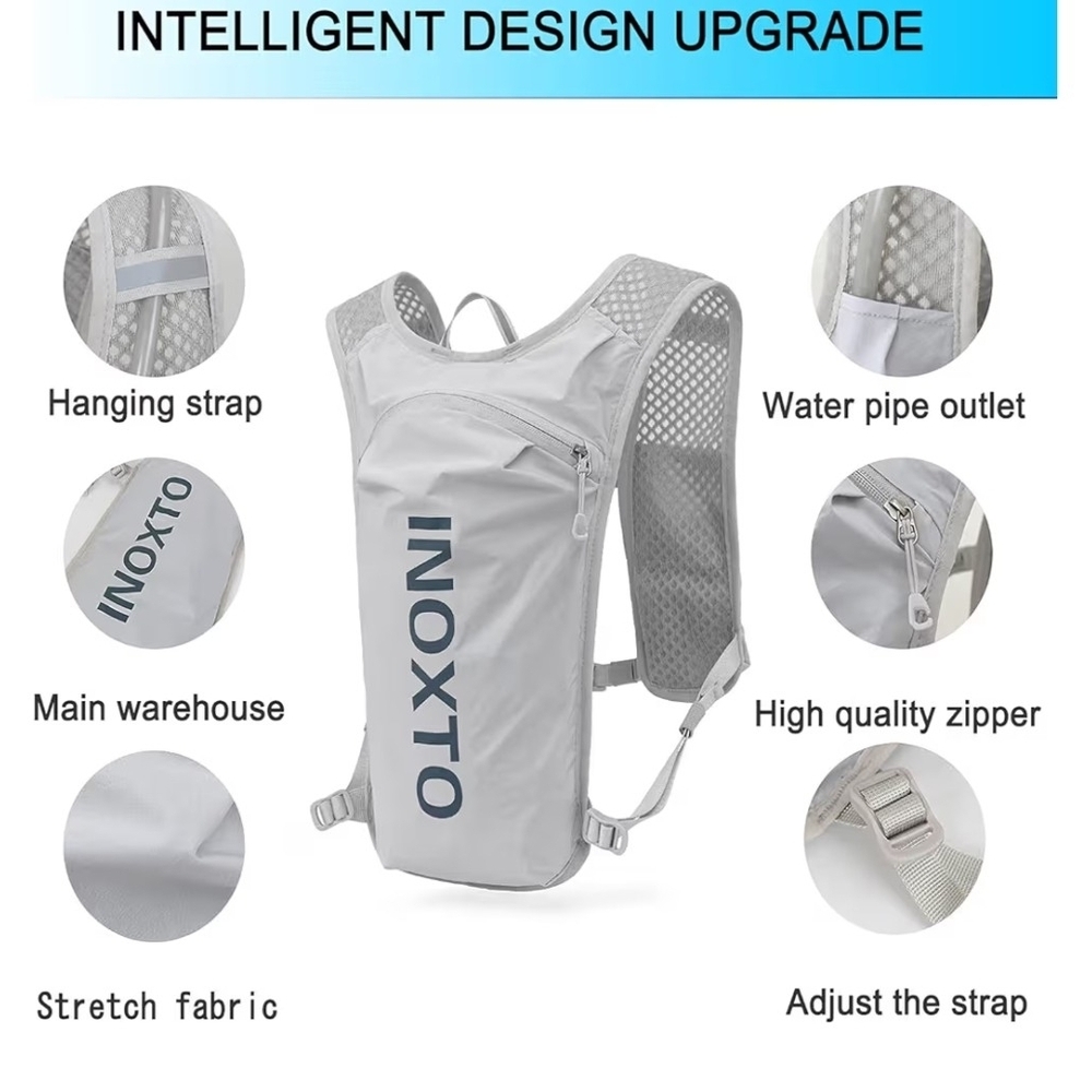 INOXTO Lightweight Hydration Pack - Light Gray Men, Women - Picture 3 of 7
